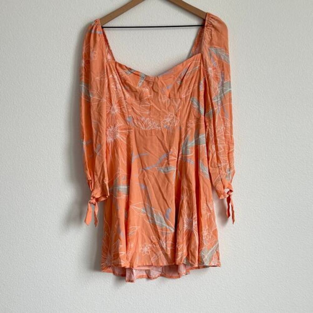 ASTR The Label Windsor Floral Mini Dress Orange Cottagecore Soft Romantic Flowy